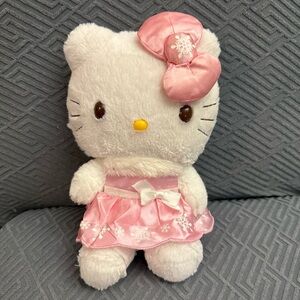 Vintage 2013 Sanrio Hello Kitty with Pink Dress and Bow 9” inch